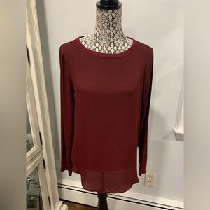 Lou & Grey Burgundy Blouse with Long Sleeves